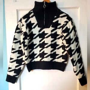 Black Tape_ Womens Houndstooth Sweaterπ€π€